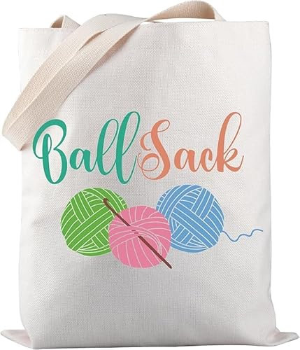 Knitting Project Bag My Ball Sack Knitting Humor Gift Yarn Bag Knitting Bag Mothers Day Gift, Ballsack Tragetasche B, 14.17 x 12.6