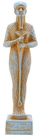 Die altägyptische Statue von Ptah ist eine altägyptische Gottheit, ein Schöpfergott und Schutzpatron der Handwerker und Architekten. Einzigartiger blauer Farbstein, hergestellt in Ägypten.