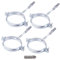 SKIR'CO Pipe Clamps (Pack of 4 pcs) for Ø 60-64 mm Pipes, Silver, with PH Screwdriver Bit