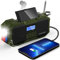 Libovgogo DF-588D Tragbares DAB+ UKW Radio mit wasserdichtem Bluetooth-Lautsprecher, Kurbelradio mit Handyladefunktion Solar, 4000mAh Powerbank, Taschenlampe, Stroboskoplicht, Leselicht,Wecker, SOS