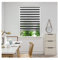 Aprica Day and Night Zebra Roller Window or Door Blinds Custom Made to Measure with Child Safety Pull Cords - Easy Fit Roller Blinds (Charcoal Grey, 151 to 180cm Width - 160cm Max Drop)