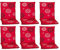 NYVI Gartenstuhl Auflagen Niedriglehner 6er Set Barcelona - UV-Beständig, Atmungsaktiv, Strapazierfähig - Niedriglehnerauflagen Sitzkissen Outdoor - Sitzauflagen für Gartenstühle 100x50cm Red Flower