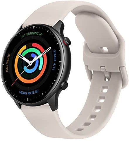 Vancle Armband für Amazfit GTR 2/GTR 3/GTR 4/GTR 3 Pro/GTR 2e Armband,22mm Silikon Ersatzarmband Uhrenarmband für Amazfit GTR 47mm/Stratos 3 Herren Damen(Starlight)