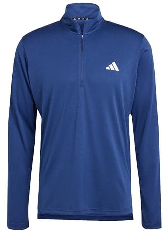 adidas Men's Train Essentials Training 1/4-Zip Long Sleeve Tee, dark blue, XS