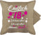 Kissenbezug - 18. Geburtstag Kissen - Endlich 18 Geschenk - 50 x 50 cm - Beige Natur - geschenkidee für den geschenke zum jungen 18ten junge eighteen (18) geburtstagskissen 18.geb geb. achtzehnter