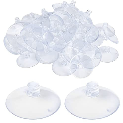 AccEncyc Ventosa con foro da 3,2 cm, in PVC trasparente, piccole ventose, per bagno, parete, porta, vetro, finestra, auto (50 pezzi)