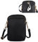 Damen Handytasche Leicht Handy Umhängetasche, Klein Damen Handy Sling Tasche Schultertasche Schwarz Handytasche mit Verstellbar Abnehmbar Schultergurt und Kopfhöreranschluss für Handy (Schwarz)