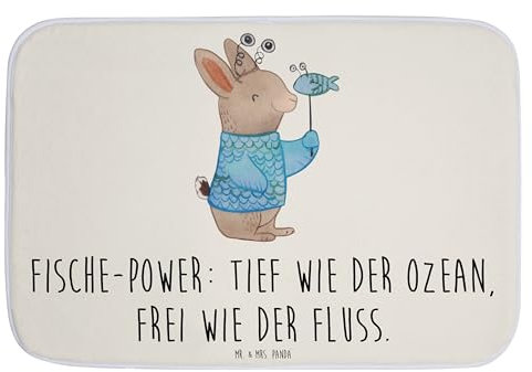 Mr. & Mrs. Panda Badteppich Fische Astrologie - Geschenk, Badgarnitur, Duschmatte, Fischer, Badezimmermatte, Sternzeichen, Tierkreiszeichen,
