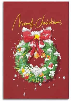 Weihnachtskranz-Kunst-Poster, dekoratives Gemälde, Leinwand-Kunstbild, 60 x 90 cm