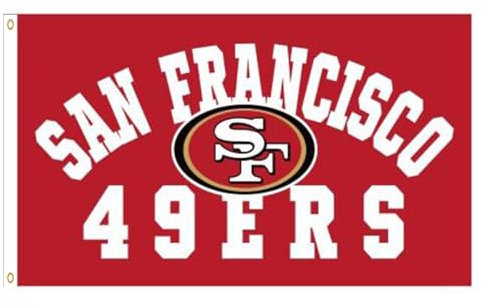 YERCHIC 49ers Flagge San Francisco Banner für Sportfan, Garage, Innen- und Außenbereich, 90 x 152 cm, Wanddekoration