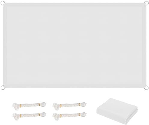 Sonnensegel inkl Befestigungsseile 1 x 2 m,98% UV Schutz Premium PES Polyester Reißfest Wetterfest, Sonnensegel Wasserdicht Gerade Kante,Für Terrasse Garten Balkon, Weiß