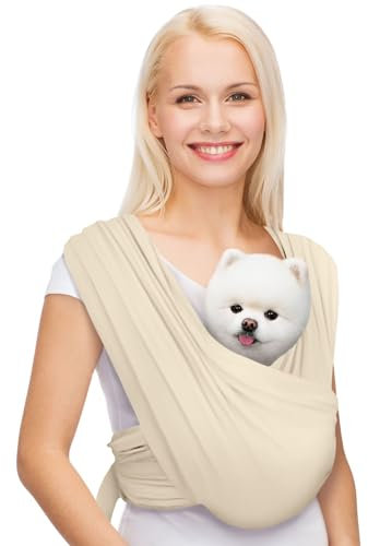 AnccoPlus Hundetragetaschen für kleine Hunde, nach vorne gerichtete Hundetragetasche, freihändige Katzentrage, größenverstellbar, reduziert Rückenschmerzen, Premium-Baumwolle, sichere und weiche