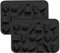 YXHZVON 2 Piezas Molde Silicona Halloween Chocolates, Moldes para Mini Gominola para un total de 36 Cavidades, Moldes de Silicona para Caramelos, para Galletas, Pudines, Cubitos de Hielo (Negro)