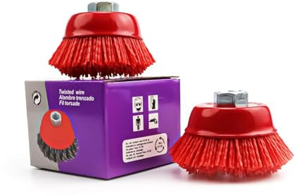 HERKINDNESS Nylonbürste Bohrmaschine, 2 Stück Nylonbürste, Durchmesser 63,5 mm Nylon Topfbürste, für Entgraten Entrosten Entlacken und Schmutzreinigen