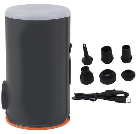 Locadence Tire Inflator, Portable Electric Air Pump, Multifunctional Rechargeable Cordless Air Pump for Air Mattress Bed Swimming Loop Inflatable Couch Pool Float Toys (Black Orange)