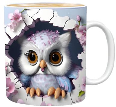 Tasse Hibou – Tasse À Café Hibou, Tasse Hibou En Céramique Mignonne Avec Design, Tasse Hibou Drôle Portable | Adaptée Aux Amoureux Des Hiboux, Aux Femmes Et Aux Hommes, Pour Les Anniversaires