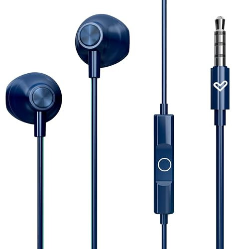 Energy Sistem EasyPods – Auriculares con Cable (micrófono, Voice Assistant, Controlador de reproducción, Comfi-fit) (Indigo)