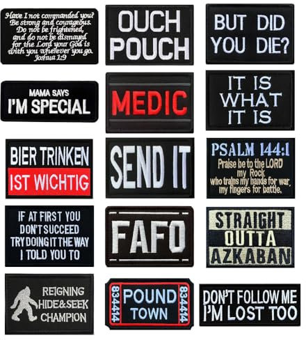 15 Pieces Tactical Flag Patches Embroidery Patches,Full Embroidered Appliques for Loop and Hook Military Funny Patch for Clothes,Jeans,Caps,Hats,Jacket,Vest,Bags,Backpacks Etc
