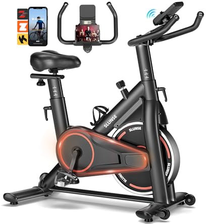 Exercise Bike for Home Use, Indoor Cycling Spin Bike Exercise Equipment for Gym with LCD Display & Tablet Holder, Quiet Stationary Bike for Fitness Workout Cardio Training Machine
