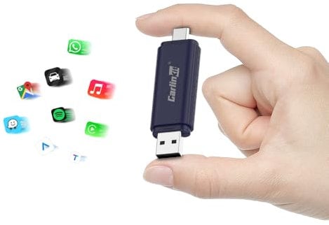CarlinKit Mini SE Pro 2 in 1 Adapter für Wireless CarPlay und Wireless Android Auto, für Autos mit kabelgebundenem CarPlay oder kabelgebundenem Android Auto (Modelljahre: 2017 bis 2025) Plug and Play