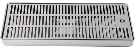 BieTal® Aufbau Tropfschale Tropfkasten 22x15cm 2-teilige Abtropfschale aus Edelstahl mit Lochplatte für Theke oder Bar zum Auflegen