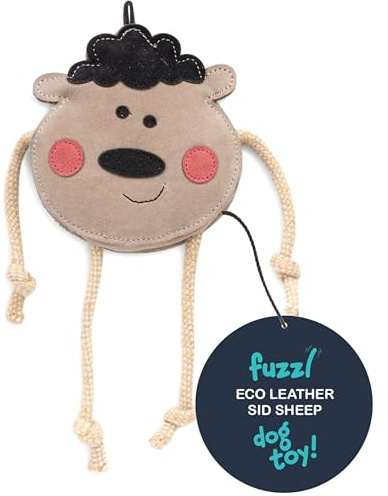Fuzzl Sid Sheep Hundespielzeug aus Leder für Intensive Kauer
