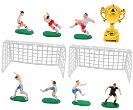 COSMEVIVI 1 Set in Miniatura Mini Porta Da Calcio Di Piccolo Calciatore Per Casa Delle Bambole Decorazione Di Festa Di Calcio Piccoli Giocatori Di Calcio in Plastica Topper