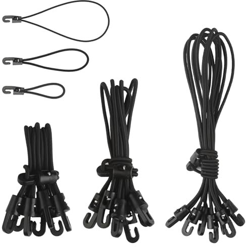 Bungee Cord mit Haken, 24er Pack(25cm/15cm/10cm), Expander mit Haken Planenspannung Gummispanner mit Haken für Planen Zelt Netz Camping (24, 25cm/15cm/10cm)