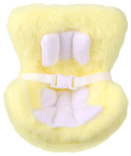 lasuroa Car Seat for Plush Dolls with Soft Furry Cushion, Air Vent Clip Desktop Stand Functional Car Ornament for Doll Collectors & Blind Box Fans (Light Yellow)