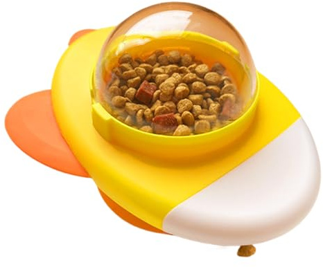 Jouet Distributeur de Nourriture pour Chats - Rotation Anti-Gaspillage | Puzzle Alimentaire Éducatif en Forme d'avion pour Repas Lent, Entraînement Quotidien, Casse-Croûte,