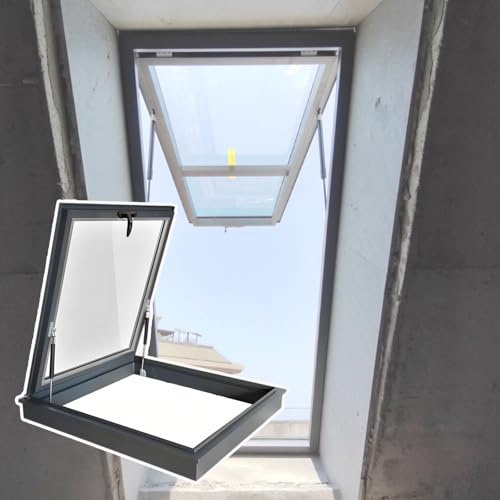 Dachfenster aus gehärtetem Glas, für Keller, Tageslicht und Sicherheit, 60 x 80 cm, langlebig, wetterfest, einfacher Zugang