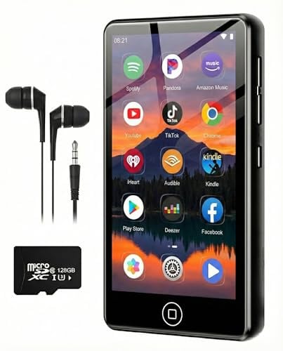 AGXOV 144GB MP3 Player Spotify mit Bluetooth & WLAN, 4,02 Zoll Touchscreen Musik Player mit Integriertem Spotify, Amazon Music, Deezer, FM-Radio, Sprachrecorder, Schwarz