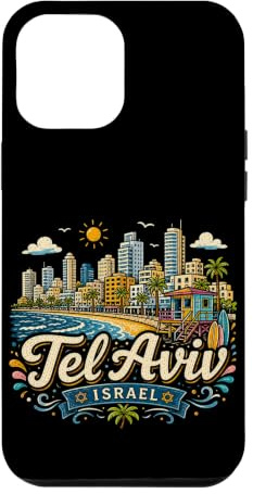 Hülle für iPhone 12 Pro Max Handgezeichnetes Reise-Souvenir von Tel Aviv Israel
