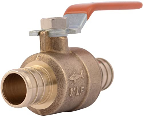 SharkBite 3/4 Inch Crimp Ball Valve, Brass Plumbing Fitting, PEX Pipe, PE-RT, 22462LFA