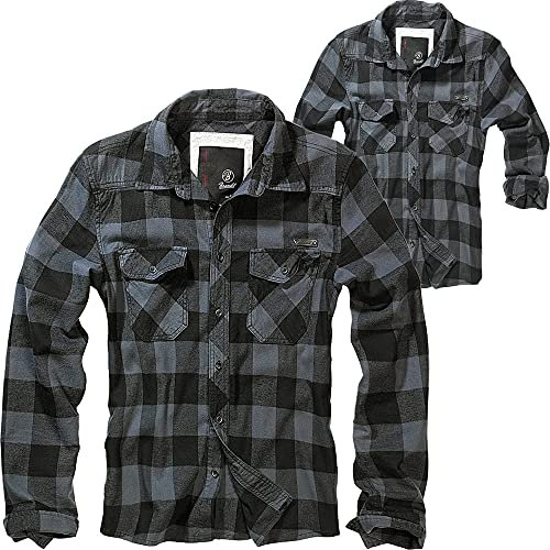 Brandit Check Shirt Long Sleeve, color: black/grey, size: M