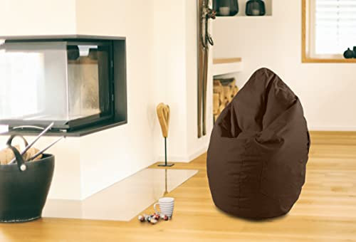 Kinzler S-10053/52 Sitzsack Kimi, ca. Ø65 x H75 cm, klassische Tropfenform, Outdoor Indoor, in vielen verschiedenen Farben, mit Innensack, dunkelbraun
