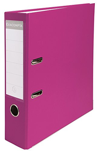 Exacompta - Réf. 918415B - 1 Classeur à levier A4 - Dos 75 mm - Mécanique 80 mm - Dimensions extérieures : 31,8 x 28,4 x 8 cm - Format à classer A4 - Coloris : Framboise