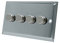 Slimline Satin Chrome 4 Gang Dimmer 400W - 10 Amp 4 Gang 2 Way 400W Light Dimmer Switch