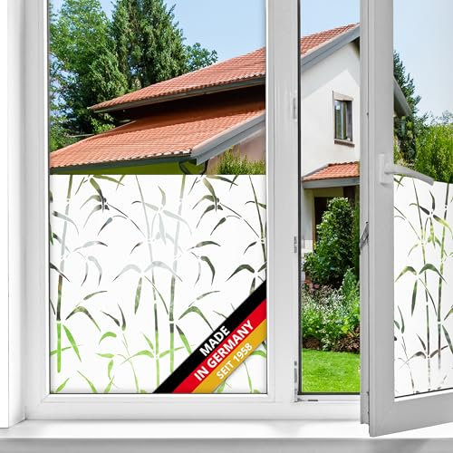 d-c-fix Fensterfolie Bamboo Bambus selbstklebend 67,5 cm x 2 m - blickdichte Sichtschutzfolie - Sichtschutz für Fenster Folie Blickschutz Milchglasfolie Klebefolie Muster Motiv