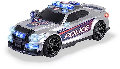 Dickie Toys - Auto Street Force motorizzata della polizia, giocattolo, bagagliaio apribile, con luci e suoni, incluse batterie, 33 cm, unISEX, Bambini, a partire dai 3 anni