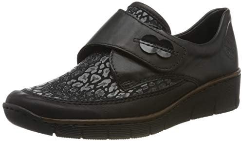 Rieker Merry Womens Riptape Fastening Shoes 39 EU Combi Noir