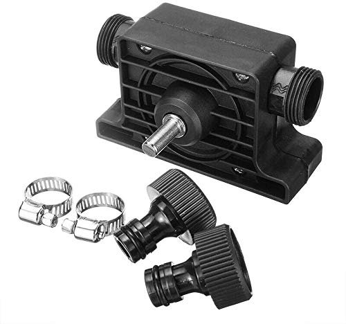 Pompa per trapano auto-adescante, mini pompa elettrica con 2 morsetti e connettori per acquario o laghetti.