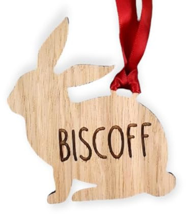Personalised Animal Bauble - Rabbit: Wooden Christmas Tree Decoration Bauble