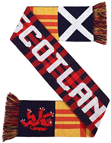 Scotland Soccer Knit Scarf (Blue/Yellow), Navy Yellow White Red