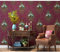 JLWM Papier Peint Non Tissé Vintage Américain Luxueux Baroque 3D Pour La Télé Salon Chambre Un Hôtel Restaurant Le Magasin-rouge-0.53x10m