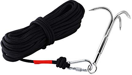 Ant Mag Grappling Haken Enterhaken mit Seil Grappling Haken Edelstahl mit 6mm 20m Kletterseil zum Klettern im Freien und zur Bergung unter Wasser