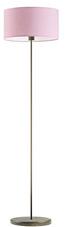Lampadaire WERONA - Abat-jour rose clair - Cadre doré vieilli