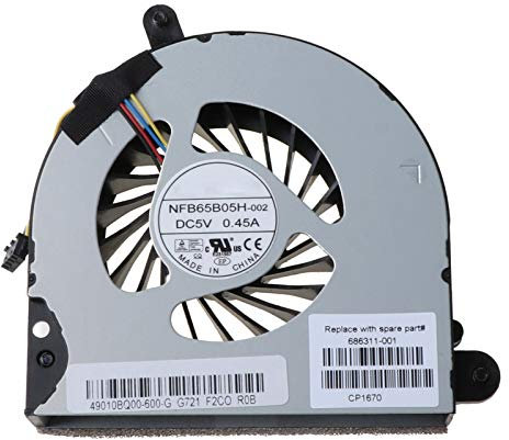 ATATMOUNT Ventilateur de Refroidissement CPU Refroidisseur d'ordinateur Portable 4 Fils ORG pour HP Elitebook 8560p 8570p 8560 8560B Probook 6560B 6565B 6570B