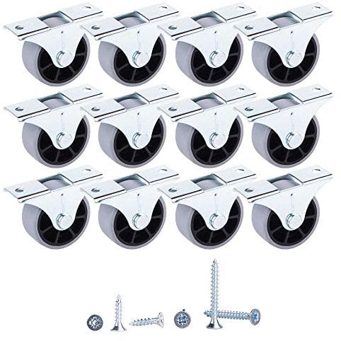 (12 Stück) 40 mm Kleine Radrollen Gummi Rollen Rollen Für Möbel Nichtplastikgießer Nicht Schwenkbar Gerät & Ausrüstung Kleine Räder Schrauben Enthalten Rollen Set (12)