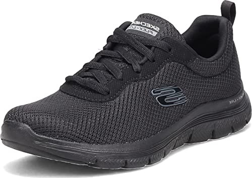 Skechers Flex Appeal 4.0 Sneaker für Damen, schwarz/türkis, 39.5 EU Weit